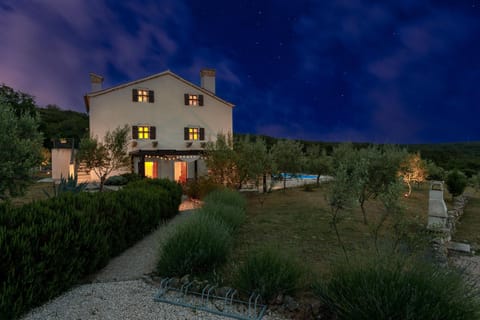 Property building, Night, Garden