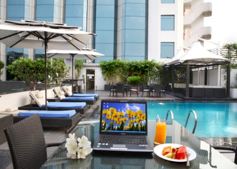 Food and drinks, Pool view, Swimming pool