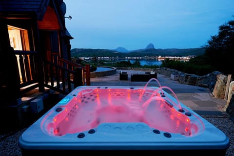 Patio, Spring, Night, BBQ facilities, Garden, Hot Tub, Balcony/Terrace, On site, Pets, Garden view, Landmark view, Mountain view, Sea view, Family
