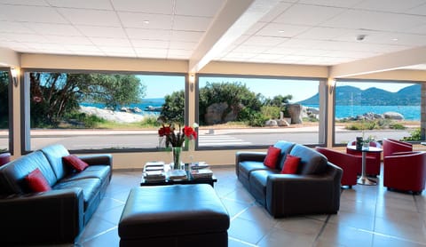 Property building, Living room, Lobby or reception, Lounge or bar, Sea view