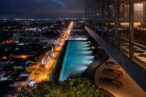 Night, View (from property/room), City view, Pool view, Swimming pool, Swimming pool