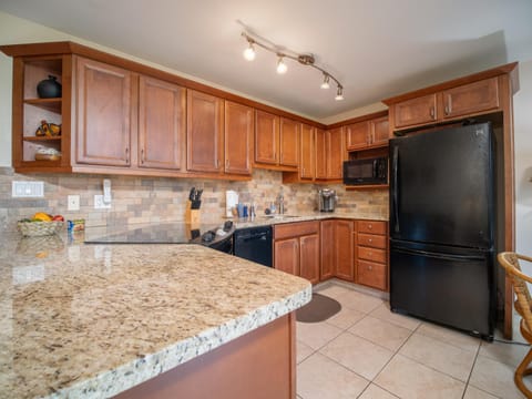 Kitchen or kitchenette, dishwasher, oven, stove