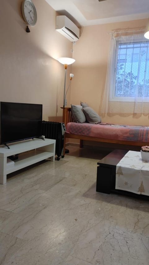 Communal lounge/ TV room, Bed, TV and multimedia, Living room, Photo of the whole room, Seating area, Evening entertainment, air conditioner