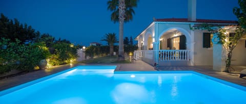 Property building, Night, Pool view, Swimming pool