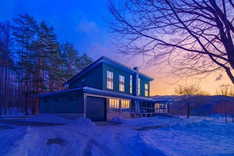 Property building, Natural landscape, Winter, Sunset