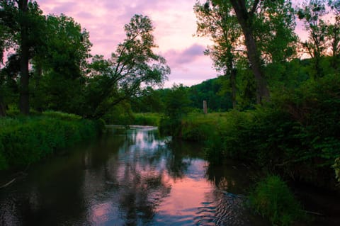Natural landscape, River view, Sunset