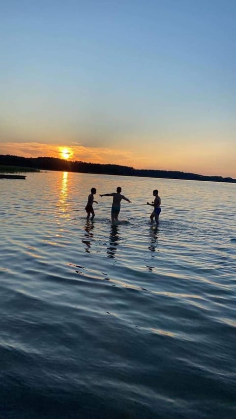 People, Natural landscape, Lake view, Sunset