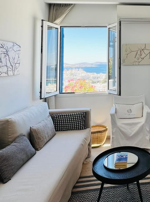 Living room, Seating area, Sea view