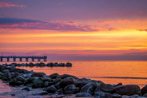 Beach, Sea view, Sunset
