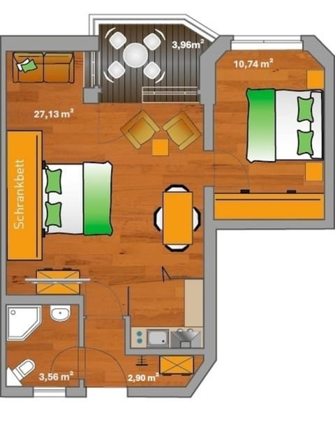 ancora Marina Haus 1 Nr 04, Typ 2 Apartment in Sierksdorf