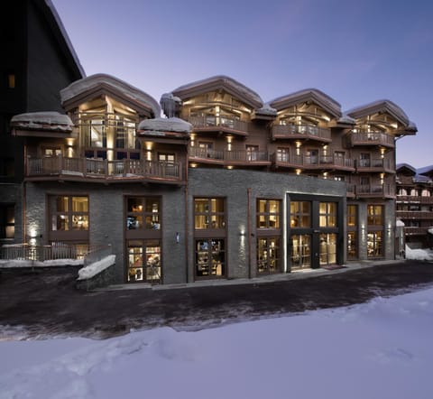 Property building, Night, Winter