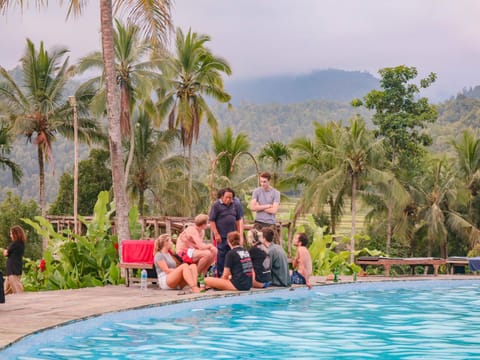 People, Swimming pool, Swimming pool, Family