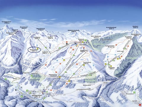 Winter, Skiing, Area and facilities