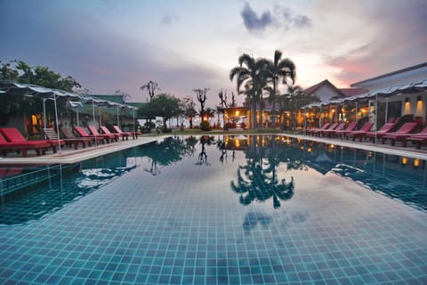 Swimming pool, Sunset