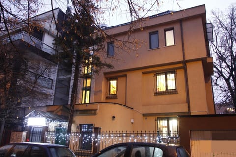 Facade/entrance, Autumn, Sunset