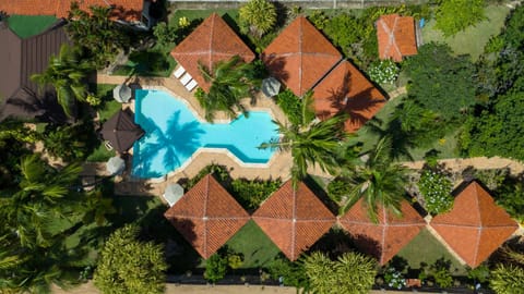 Property building, Day, Natural landscape, Bird's eye view, Garden, Garden view, Pool view, Swimming pool, sunbed