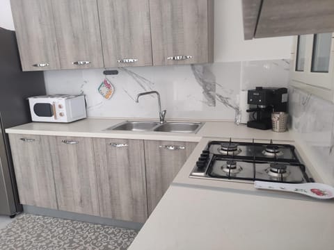 Kitchen or kitchenette, minibar, stove