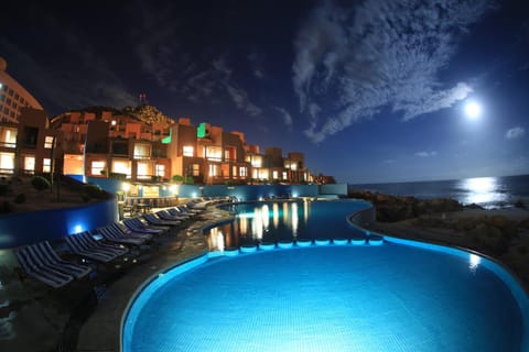 Property building, Night, Pool view, Sea view, Swimming pool