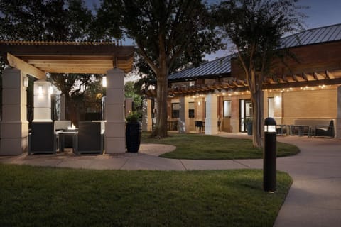 Property building, Night, Garden, fireplace