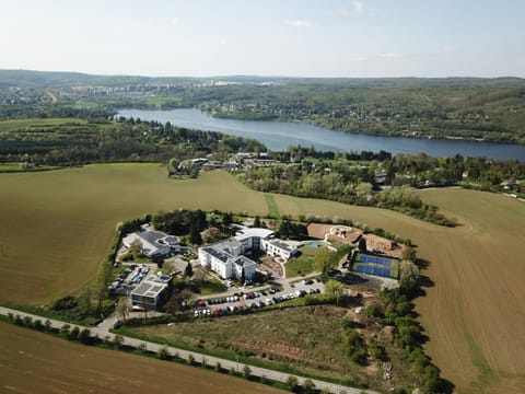 Property building, Spring, Bird's eye view, Lake view