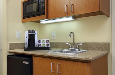 Kitchen or kitchenette, microwave