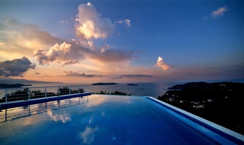 Pool view, Swimming pool, Sunset