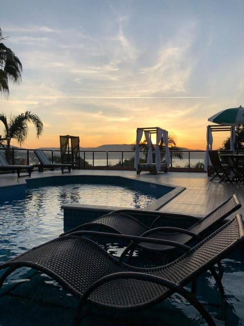 Natural landscape, Swimming pool, Sunset