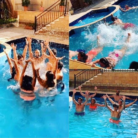 Swimming pool, group of guests