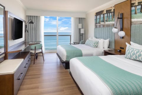 Bed, Sea view