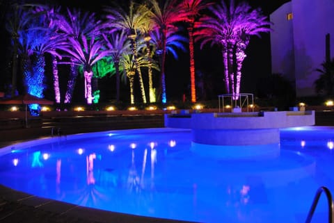 Night, Pool view, Swimming pool