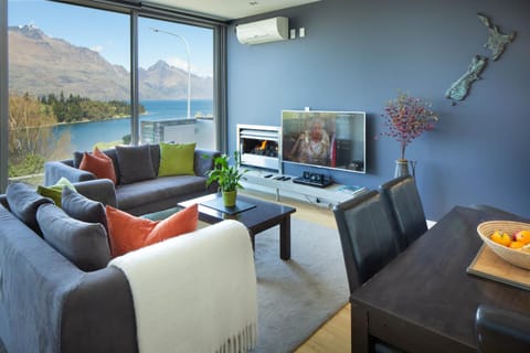 Living room, Seating area, Mountain view