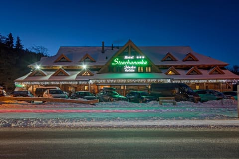 Property building, Night, Winter