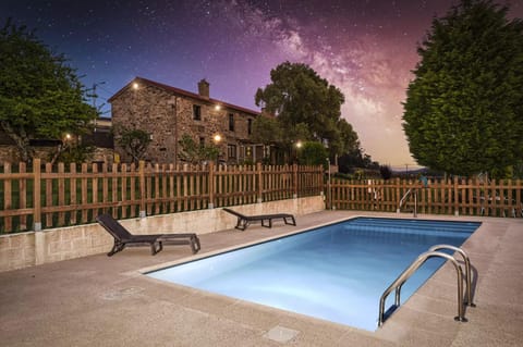 Property building, Swimming pool, Sunset