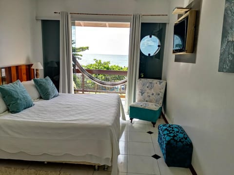 View (from property/room), Balcony/Terrace, Photo of the whole room, Bedroom, Sea view