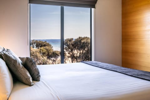 Bed, Natural landscape, Bedroom, Sea view