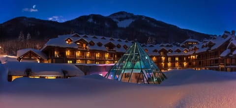 Property building, Night, Winter