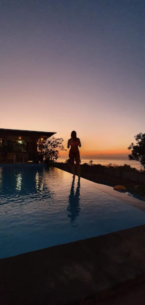 People, Swimming pool, Sunset, group of guests