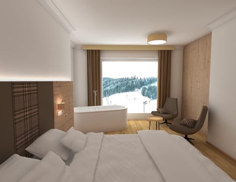 Bed, Natural landscape, Photo of the whole room, Bedroom