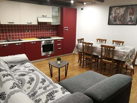 Kitchen or kitchenette, Living room, Dining area, stove