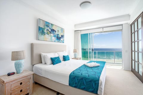 Bed, Bedroom, Sea view