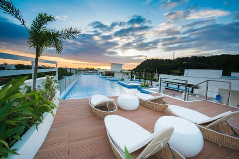 Pool view, Swimming pool, Swimming pool, Sunset