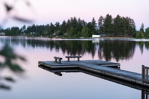 Property building, Natural landscape, Lake view