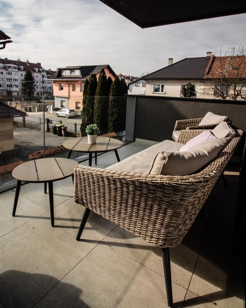 Property building, Day, View (from property/room), Balcony/Terrace, Seating area