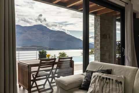 Balcony/Terrace, Living room, Garden view, Lake view, Mountain view, Pool view