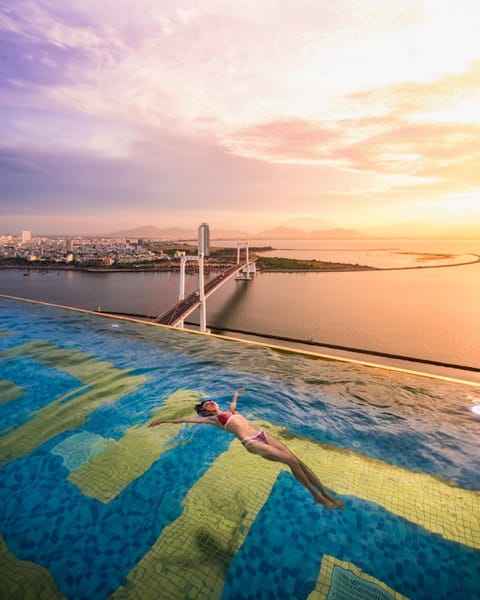 Swimming pool, Sunset