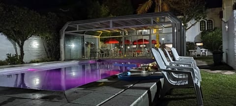 Patio, Night, Pool view, Swimming pool