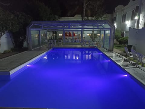 Night, Pool view, Swimming pool