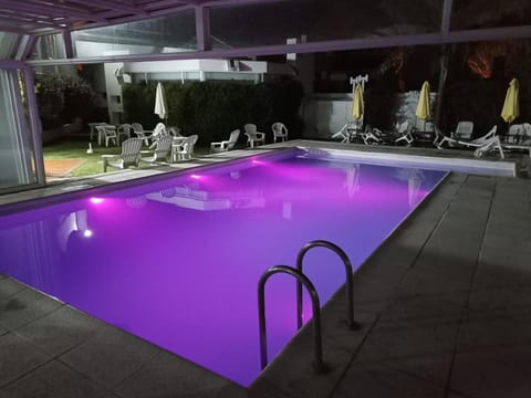 Night, Pool view, Swimming pool