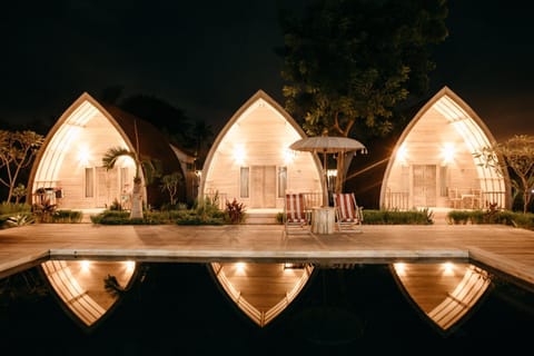 Property building, Night, Pool view