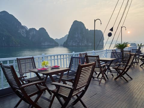 Garden Bay Legend Cruise Docked boat in Laos